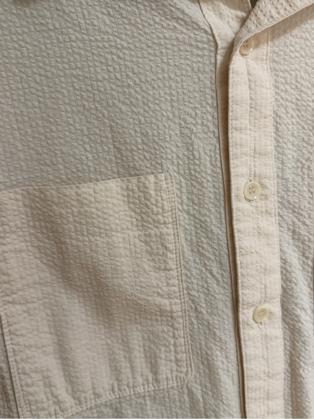 Monadic Aetna Bone Seersucker Japanese Cotton Utility Shirt Made in LA Size S - Picture 3 of 9